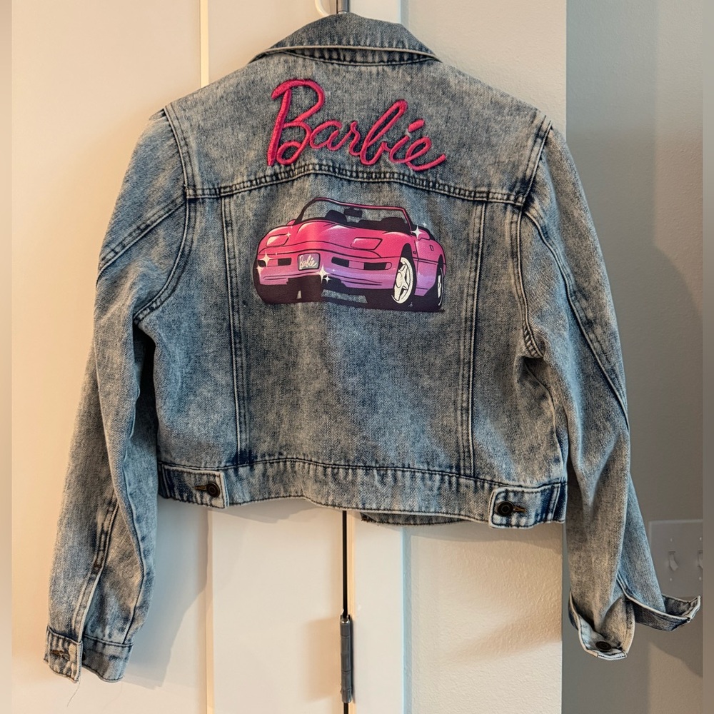 RARE Barbie Cropped Denim Jacket - Size L